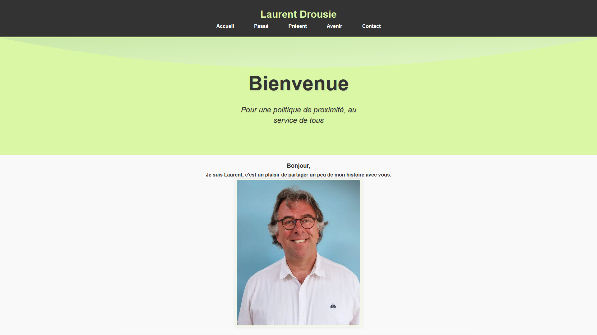 Site web de Laurent Drousie, Politicien