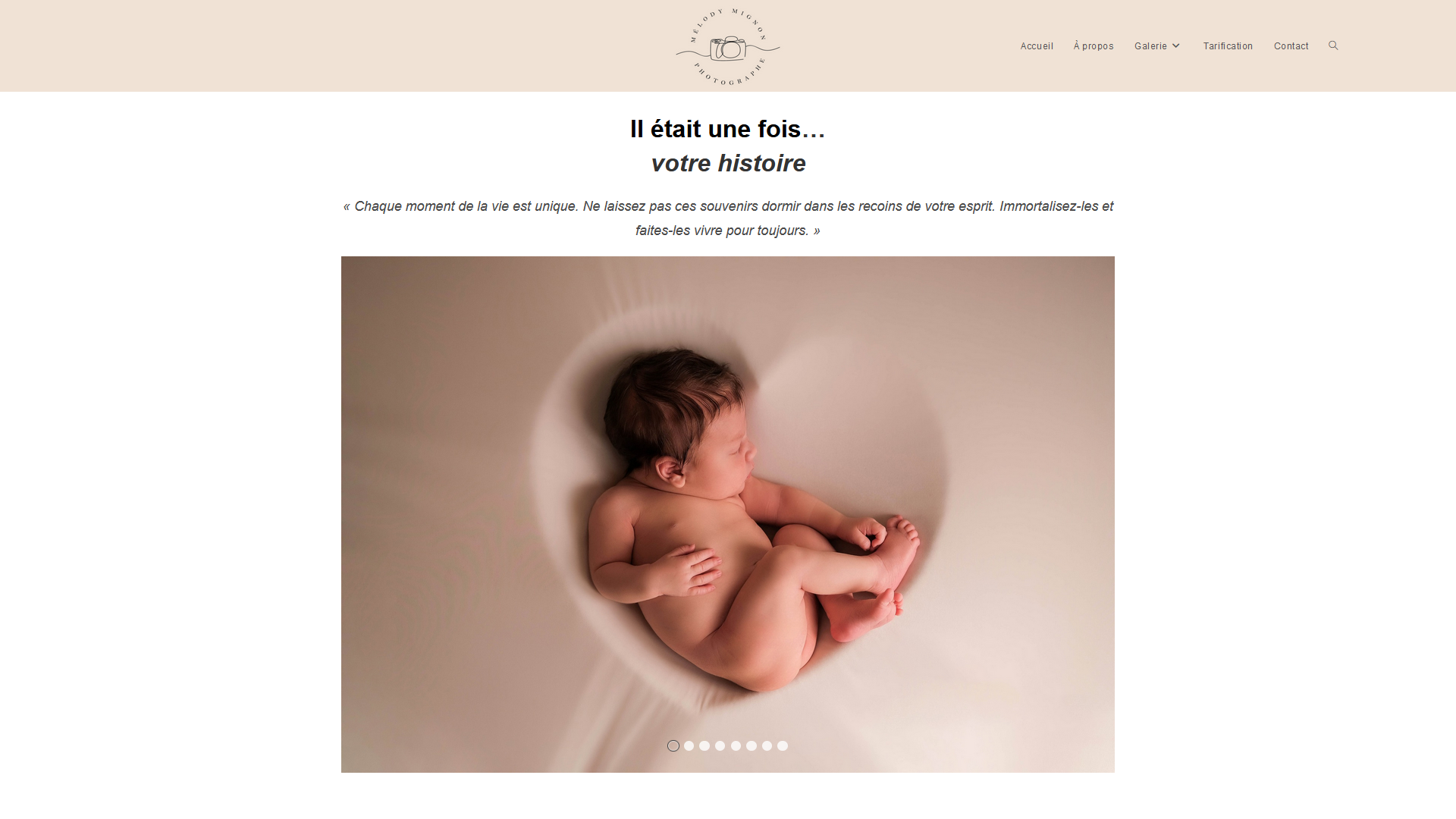 Site web de Melody Mignon, photographe professionnel